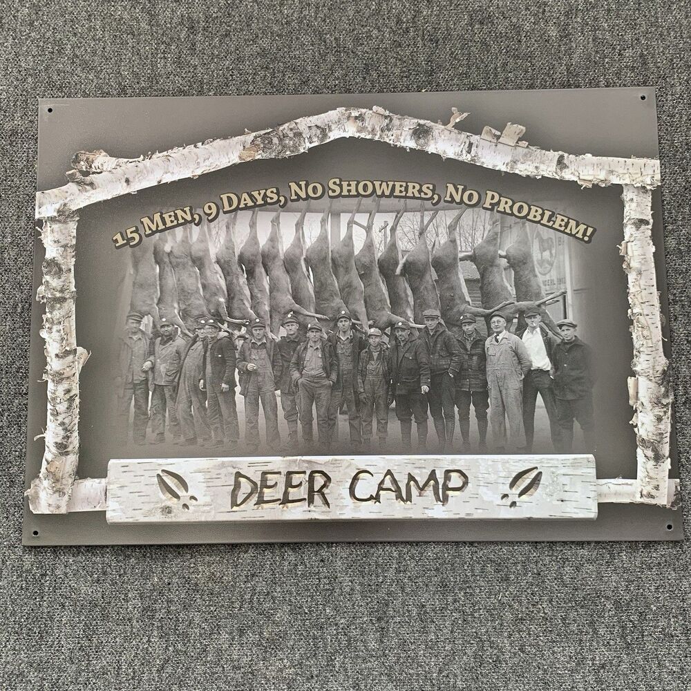 Deer Camp Sign Tin Wild Wings American Sportsman 16x11